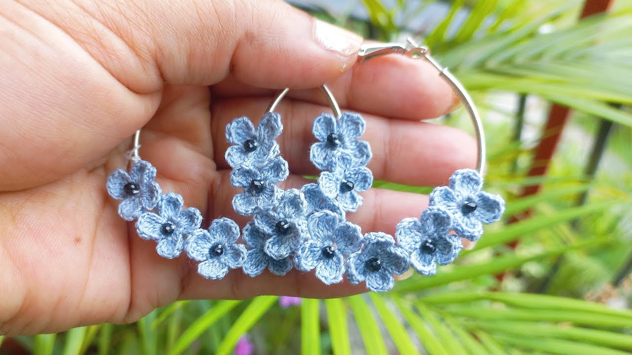 Beautiful Crochet Round Earrings Tutorial