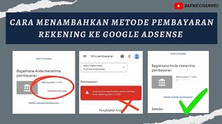 CARA VERIFIKASI REKENING BANK DI GOOGLE ADSENSE | CARA MENAMBAHKAN REKENING BANK ADSENSE YOUTUBE