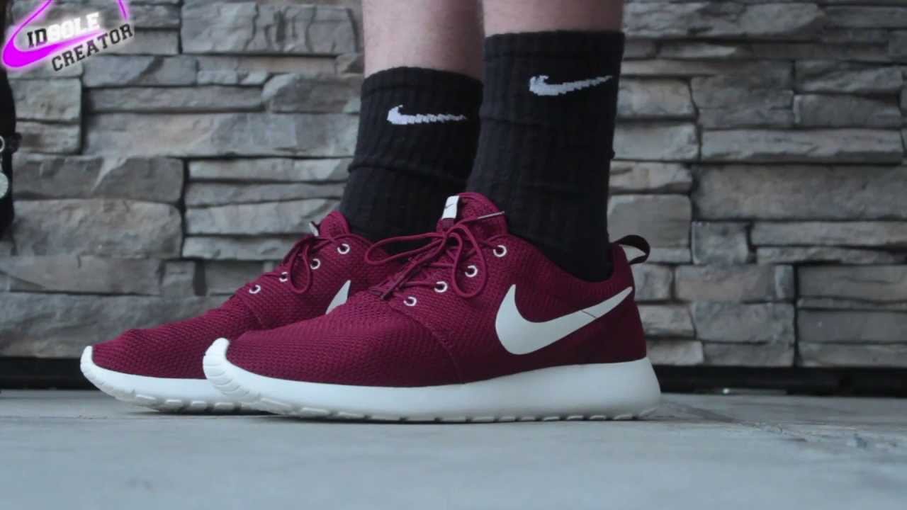 Nike Roshe Run Team Red On Feet - YouTube