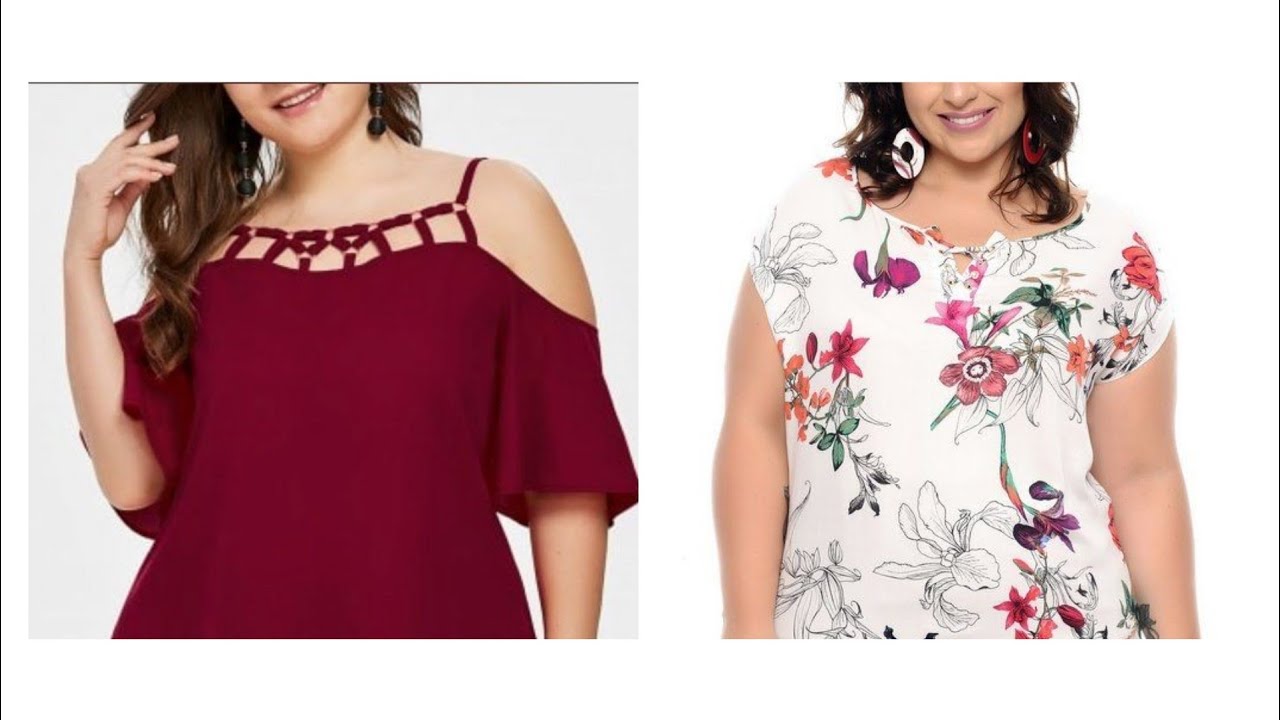 Super Unique \U0026 Gorgeous Plus Size Blouses With Shirts / Causual Wear Blouse Collection 2021-22