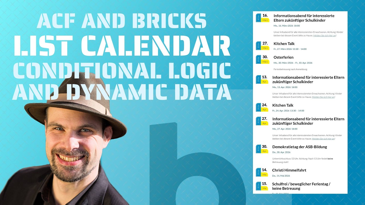 List Calendar with Advanced Custom Fields and Bricks! - YouTube