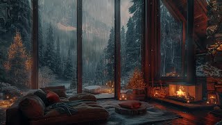 Cozy Treehouse Ambience: Fireplace and Rain Sound to Sleep, Relax | Deep Sleep, Stress Relief