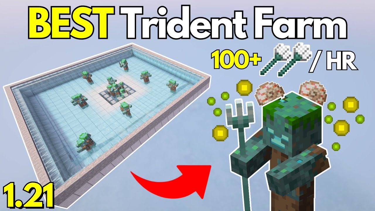 Trident Farm Java Easy EASY Trident Farm for Minecraft Bedrock 1.21+ - YouTube