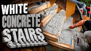 Pouring WHITE CONCRETE Stairs 