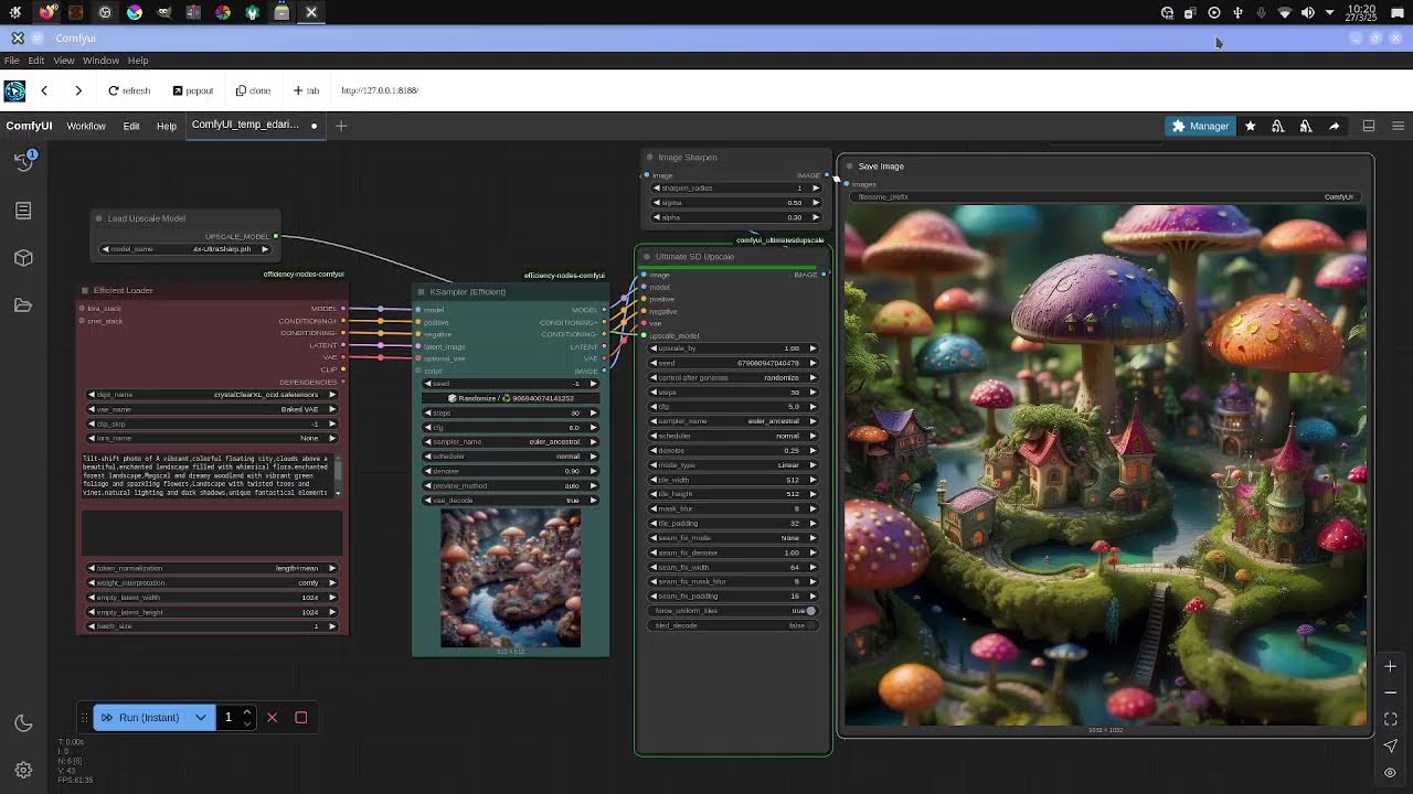 Mundos de Ensueño: Poblados de Setas Gigantes en Tilt-Shift 🎨🎶COMFYUI con PINOKIO en Ubuntu Studio