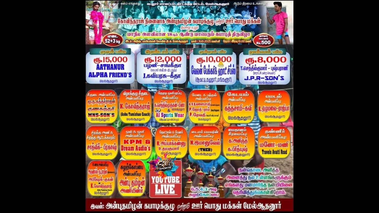 3-ROUND| NAGAI--DT vs MAHESH  BRO'S |CUDDALORE-DT MEL AATHANUR  |MEN'S KABADDI MATCH-2025