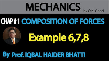 Ch# 2 | Composition of Forces [Example 6,7 and 8] | Mechanics by Q.K. Ghori (Lec 6)