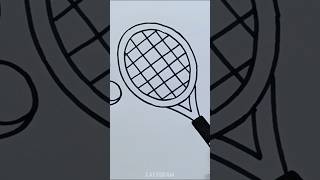How to draw a TENNIS RACKET │ EASY #shorts #drawing #tennis #easydrawing #summer #drawingtutorial screenshot 4