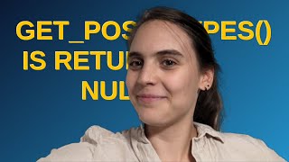 Wordpress: get_post_types() is returning null