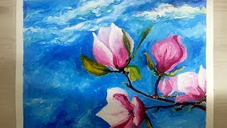 목련 그림 그리기.Magnolia speed panting.