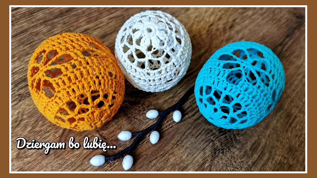 Jajko na szydełku, pisanka, ozdoba 8cm - wzór 6