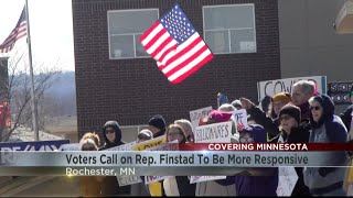 Activists call on Rep. Brad Finstad to be more responsive to voter concerns