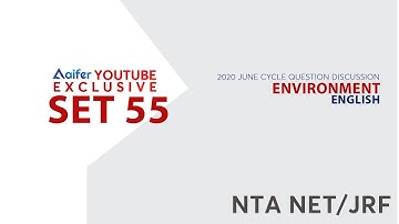 ENVIRONMENT | Previous Year Questions Of UGC NTA NET June 2020 Examination | How to Crack | Set 55