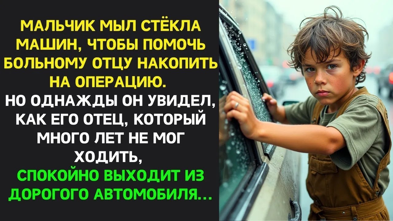 Мальчик МЫЛ СТЁКЛА, чтобы ПОМОЧЬ отцу инвалиду, но однажды увидел как тот ВЫШЕЛ из роскошной маш