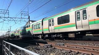 【良い音】E231系1000番代ヤマU-118編成＋ヤマU510編成JR宇都宮線減速通過