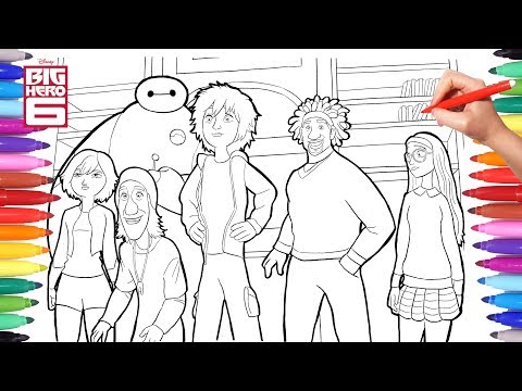 disney-big-hero-6-cartoon-coloring-pages-|-how-to-color-hiro-baymax-and-friends-|-coloring