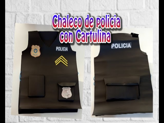 COMO HACER UN CHALECO DE POLICIA CON CARTULINA 👮‍♂️ 