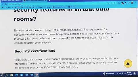 most important security features in virtual data rooms?