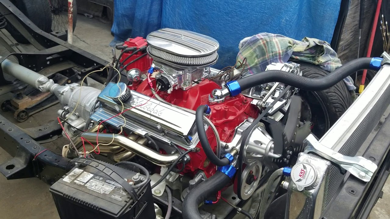 327 SBC 72 c10 first start after rebuild - YouTube
