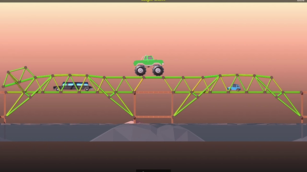 Poly Bridge 2 Level 3 16 Monster Truck Rally 100 Youtube Poly Bridge 2 Level 3 16 Monster Truck Rally 100 Youtube
