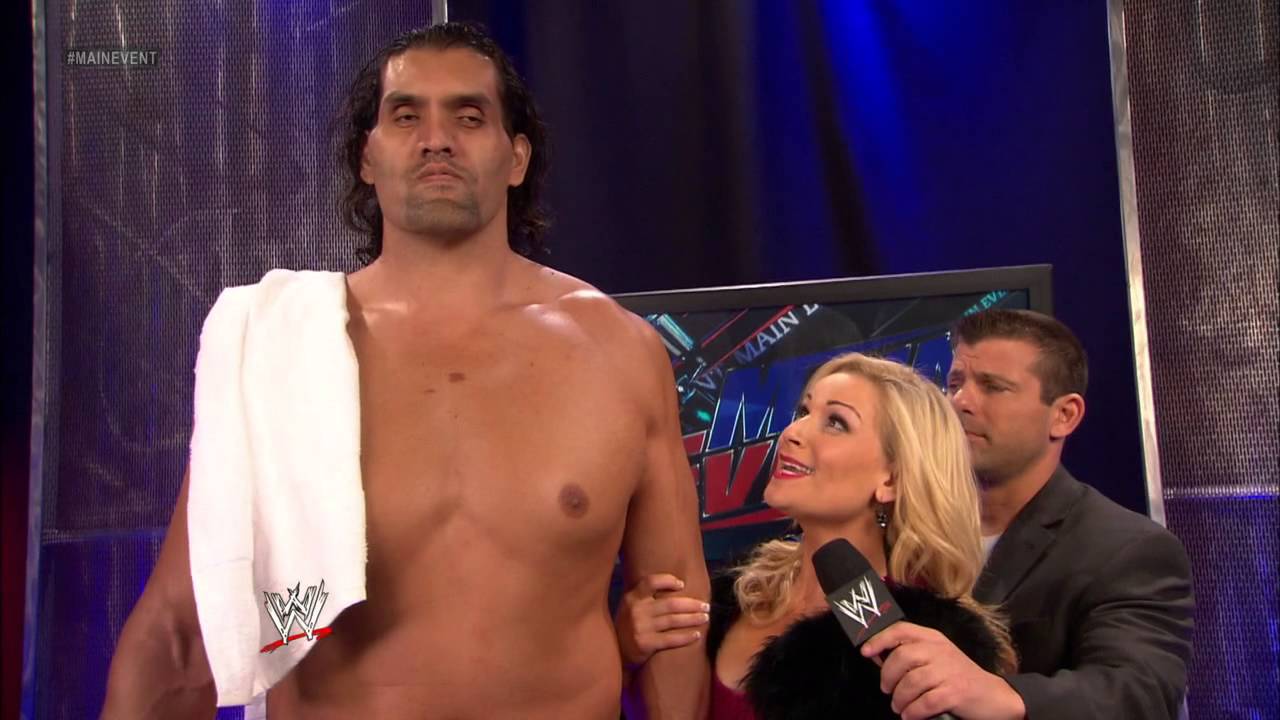 WWE Main Event - Natalya and Hornswoggle wish The Great Khali good luck:  Jan 2. 2013 - YouTube