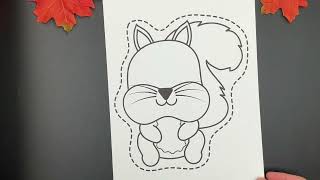 No Prep Thanksgiving Squirrel Craft - Easy Fall Craft for Kids Printable Fun