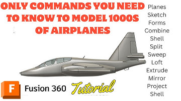 The only commands you need to know to model thousands of airplanes using forms in Fusion 360.  CAD.