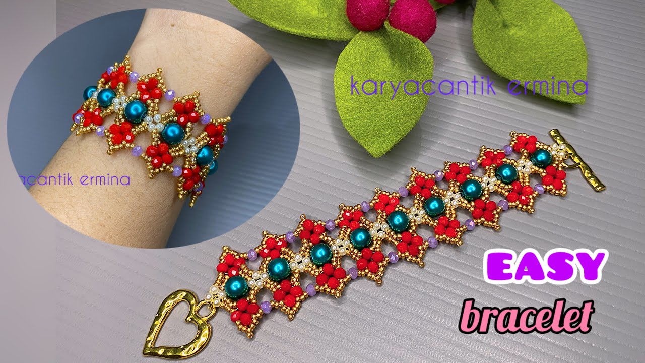 Easy Beaded Bracelet Tutorial || Step by Step - YouTube