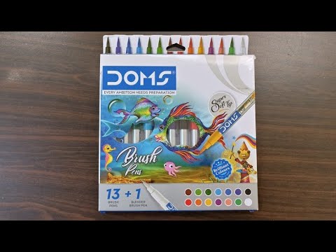 DOMS BRUSH PENS - 14 SHADES, UNBOXING + REVIEW