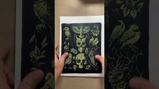 Birds & Skulls - Gel Plate Mono Print #geliplate #gelpress #gelprint #monoprinting