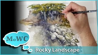 Painting a Rocky Watercolor Landscape – Spontaneous Painting