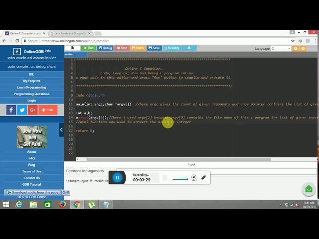 Online C Compiler - online editor - OnlineGDB beta online compiler