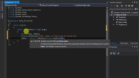 how to calculate Area of Circle easily described console application programming basics