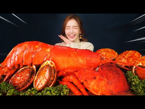 [Mukbang ASMR] Giant Lobster🦞 Spicy SeafoodBoil Abalone+Scallop Eatingshow Realsound Ssoyoung