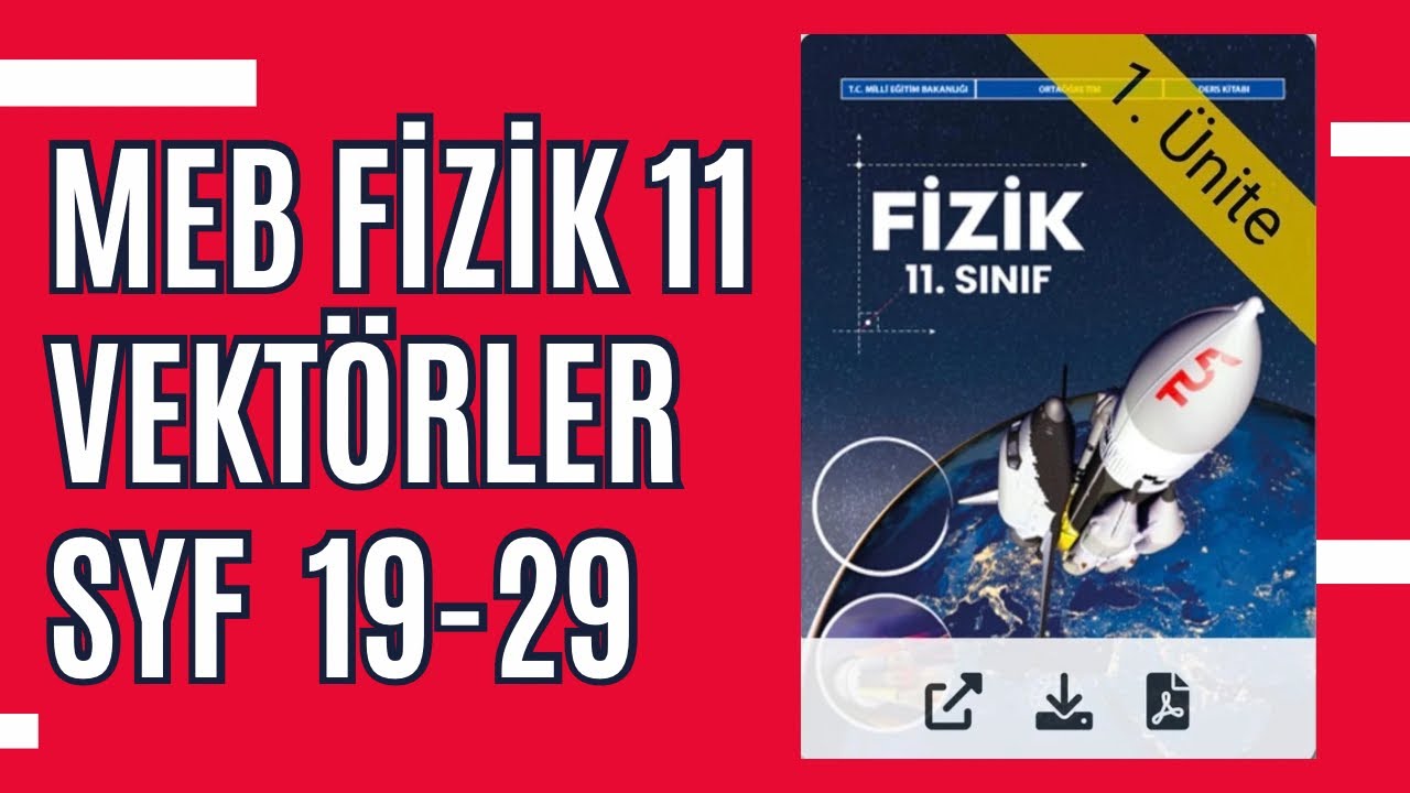 11. Sınıf Fizik Meb Kitabı Soru Çözümü - Vektörler -  Sayfa 19-29
