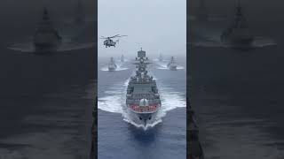 Warship Formation at Sea #SeaPower #MilitaryOperations #DefenseFleet