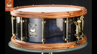 Seven Six Drum Company's 6.5x14" 100% Blue Louisiana Sinker Cypress Handcrafted Custom Snare Drum