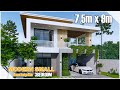 Small House Design | Modern House 2Storey  | 7.5m x 9m with 3Bedrooms