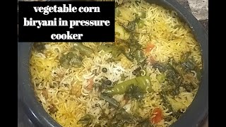 corn and vegetable biryani in pressure cooker