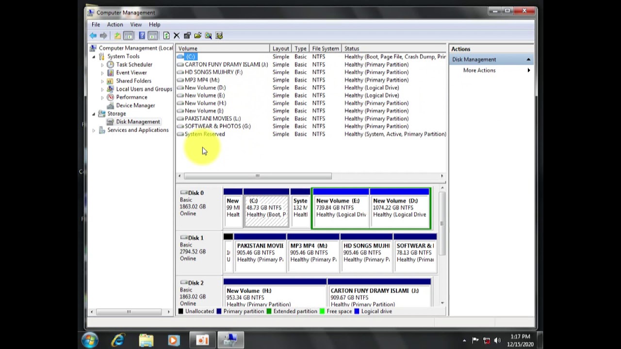 Partation Window How to create a new partation on your pc - YouTube