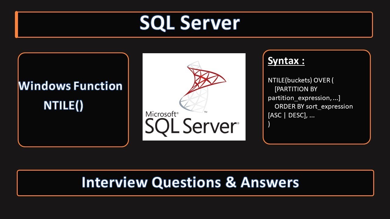Is NTILE() the Hidden Gem of SQL Server You Can't Afford to Miss? - YouTube