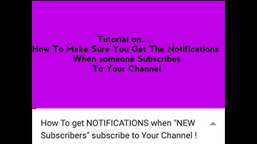 How To get NOTIFICATIONS when "NEW Subscribers" subscribe to Your Channel !