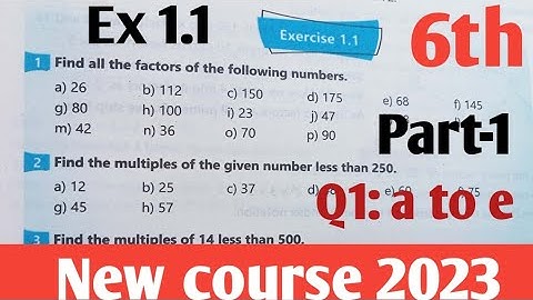 Exercise 1.1 Class 6th Maths kpk and punjab 2023 Part-1|Ex 1.1New course Single national curriculum