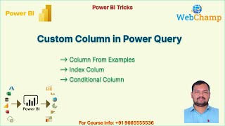 PBI_16: Custom Column in Power Query || Index Column || Conditional Column || Column from Example