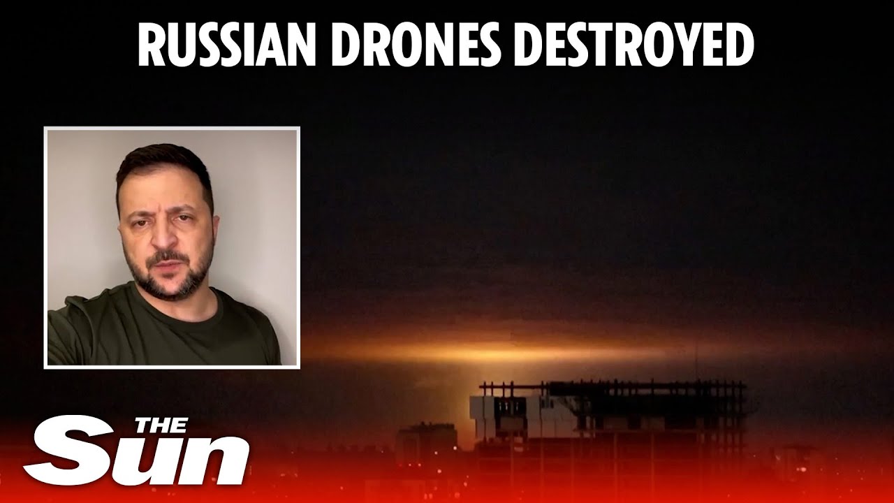 Ukraine air force shoots down Russian drone attack on Kyiv YouTube