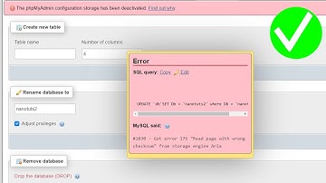 Rename a Database on MySQL & and fix 1030 Got error 176 Read page with wrong checksum from storage