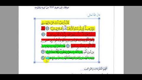الآيات من سورة مريم الصف السادس