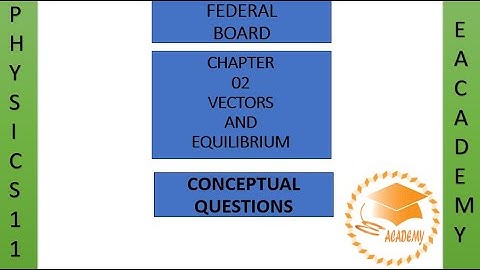 Physics| Class 11| Chapter 2| Vectors and Equilibrium| Conceptual Questions
