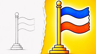 How to Draw a Flag 🏳️ | Easy Step-by-Step Flag Drawing