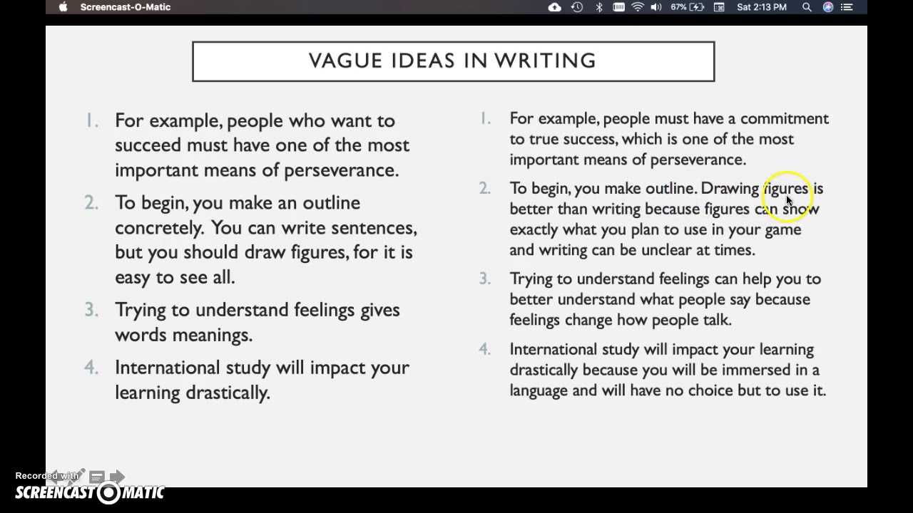 vague words in essays